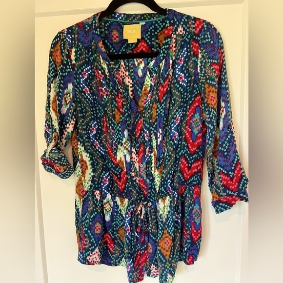 Maeve Anthropologie Button and Tie Front Blouse / size 0 - Picture 1 of 12